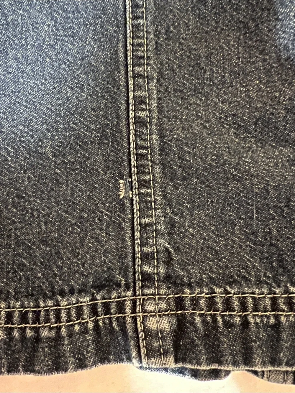Levi's Silver Tab Women’s Blue Short-Sleeve Denim Collar Cropped Jean Top M